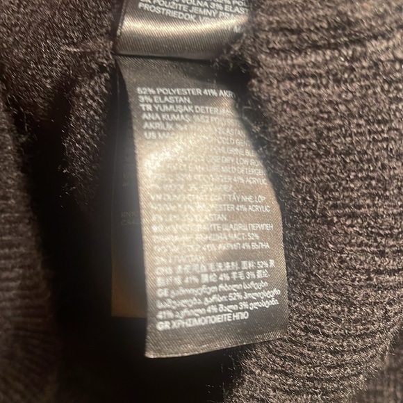 H&M cropped black poly blend pocket soft long sleeve sweater knit cardigan XS - Picture 5 of 5